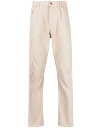 Brunello Cucinelli - Logo-Print Five-Pockets Straight-Leg Trousers - Lyst