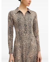 Morgan - Ringo Long-Sleeve Animal-Print Midi Dress - Lyst