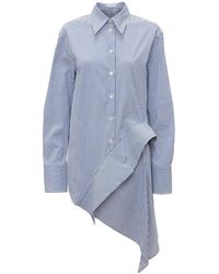 JW Anderson - Striped Long-Sleeve Draped Shirt - Lyst