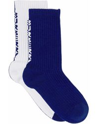 Burberry Intarsien-Socken mit Logo - Blau