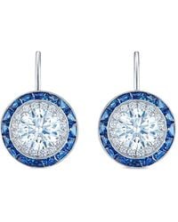 Kwiat - 18Kt Silhouette Diamond And Sapphire Drop Earrings - Lyst