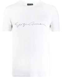 Giorgio Armani - T-Shirt Mit Logo - Lyst