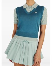 Malbon Golf - Veronica Cable-Knit Polo Shirt - Lyst