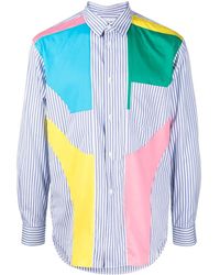 Comme des Garçons - Gestreiftes Hemd Im Patchwork-Look - Lyst