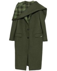 The Attico - Manteau À Carreaux Et Détail Écharpe - Lyst