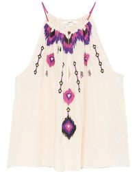 Ba&sh - Top bordado Pela con cuello halter - Lyst
