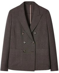 Paul Smith - Wool Houndstooth Double-Breasted Blazer - Lyst