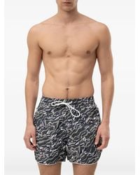 HUGO - Printed Drawstring Swim Shorts - Lyst