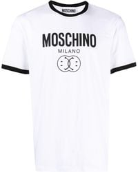 Moschino - Camiseta de algodón jersey con logo - Lyst