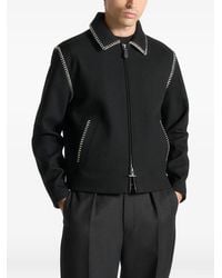 Manière De Voir - Alex Whipstitch Zip-Up Shirt Jacket - Lyst