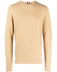 Tommy Hilfiger - Logo-embroidered Knitted Cotton Jumper - Lyst