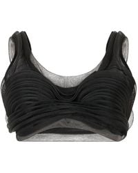 Alberta Ferretti - Gathered Silk Top - Lyst