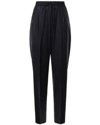 Max Mara - Drawstring-Waist Pleated Trousers - Lyst