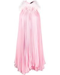 Styland - Feather-trim Pleated Dress - Lyst