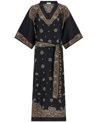 Ferragamo - Arabesque Print Silk Caftan - Lyst