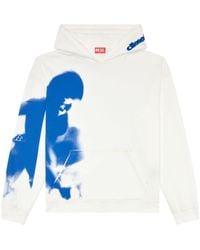 DIESEL - S-boxt Smudgy-print Hoodie - Lyst