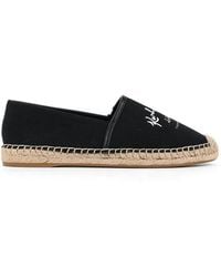 KARL LAGERFELD - Logo-Embroidered Braided-Sole Espadrilles - Lyst