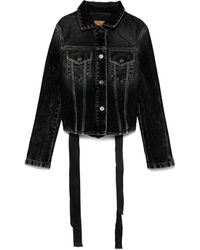 Balenciaga - Lace-Up Denim Jacket - Lyst