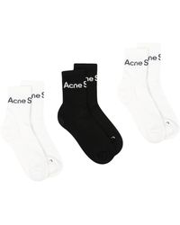 Acne Studios - Logo-jacquard Socks (set Of Three) - Lyst
