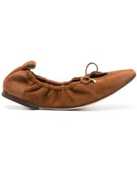 SCAROSSO - Margot Suede Ballerina Shoes - Lyst