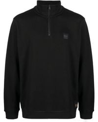 BOSS - Felpa Con Mezza Zip - Lyst