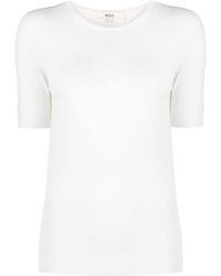 Bally - Logo-embroidered Fine-knit Wool T-shirt - Lyst