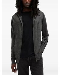 AllSaints - Hooded Zip-Up Cardigan - Lyst