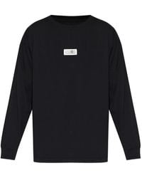 MM6 by Maison Margiela - Logo-Patch Long-Sleeve T-Shirt - Lyst