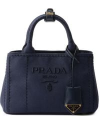 Prada - Mini Canvas Tote Bag - Lyst