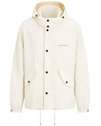 ARMANI EXCHANGE - Logo-Patch Crinkled Parka - Lyst