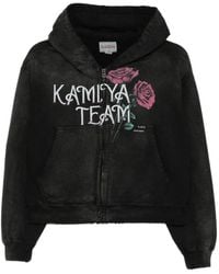 KAMIYA - Rose-Print Distressed Hoodie - Lyst