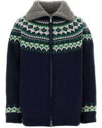 Miu Miu - Fair-Isle Pattern Wool Cardigan - Lyst