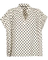 Hannes Roether - Polka-Dot V-Neck Blouse - Lyst