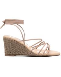 Manebí - Leather Lace-Up Wedge Sandals - Lyst
