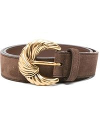 Etro - Swirl-Buckle Suede Belt - Lyst