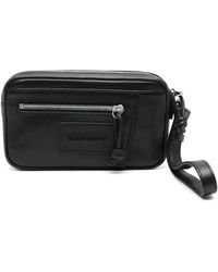 Emporio Armani - Grained Leather Washbag - Lyst