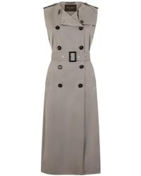 Moorer - Sleeveless Double-Breasted Belted Coat - Lyst