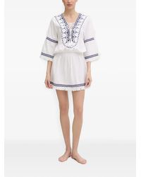 Melissa Odabash - Martina Embroidered Tassel-Detail Mini Dress - Lyst