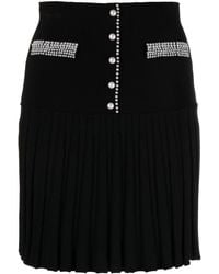 Sandro - Pearl-embellished Knitted Pleated Skirt - Lyst