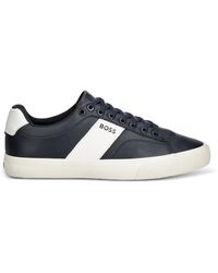 BOSS - Logo-Print Panelled Sneakers - Lyst