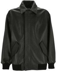 Loewe - Leather Bomber Jacket - Lyst