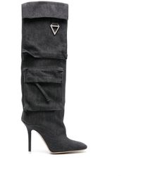 The Attico - Sienna 105mm Denim Boots - Lyst