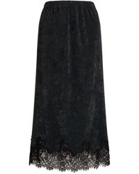 Alberta Ferretti - Lace-Trim Midi Skirt - Lyst