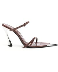 Mugler - 105Mm Lizard-Effect Sandals - Lyst
