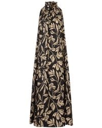 Max Mara - Cartone Beaded Floral-Print Maxi Dress - Lyst