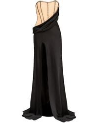 Nissa - Crystal-Embellished Satin Maxi Dress - Lyst