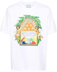 Casablancabrand - T-shirt Van Biologisch Katoen Met Logoprint - Lyst