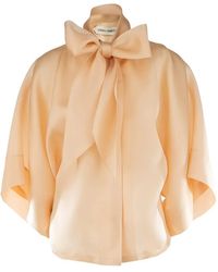 Alberta Ferretti - Blouse Met Strik - Lyst