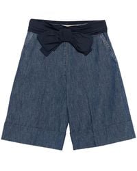 Valentino Garavani - Bow-Detail Pleated Shorts - Lyst