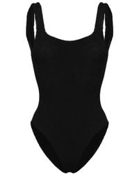 Hunza G - Square-neck Shirred Swimsuit - Lyst